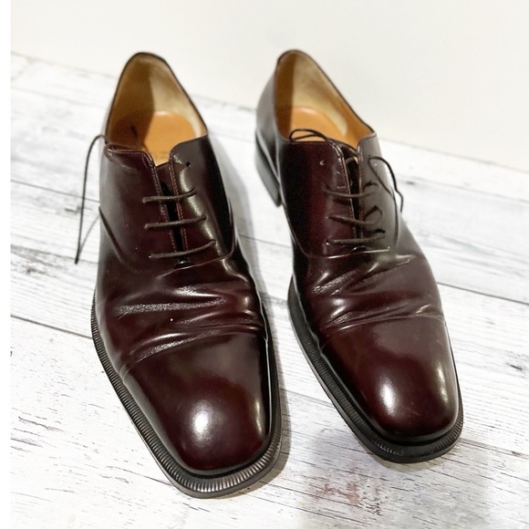Salvatore Ferragamo cap toe burgundy Oxford shoes Sz 9.5 main image 7